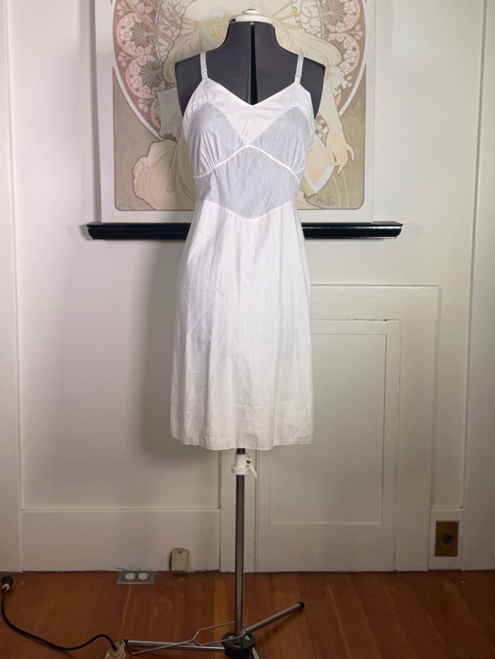 Women’s Vintage White Gaymode Cotton Blend Slip Dress Size 36